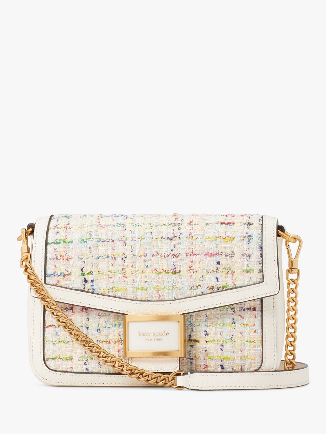 kate spade new york Katy Tweed Leather Chain Strap Cross Body Bag