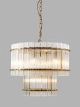 Pure White Lines Double San Francisco Ceiling Light, Clear