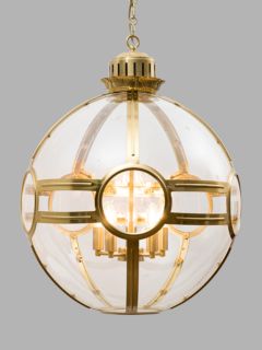 Pure White Lines Clyde Large Lantern Ceiling Light, Brass