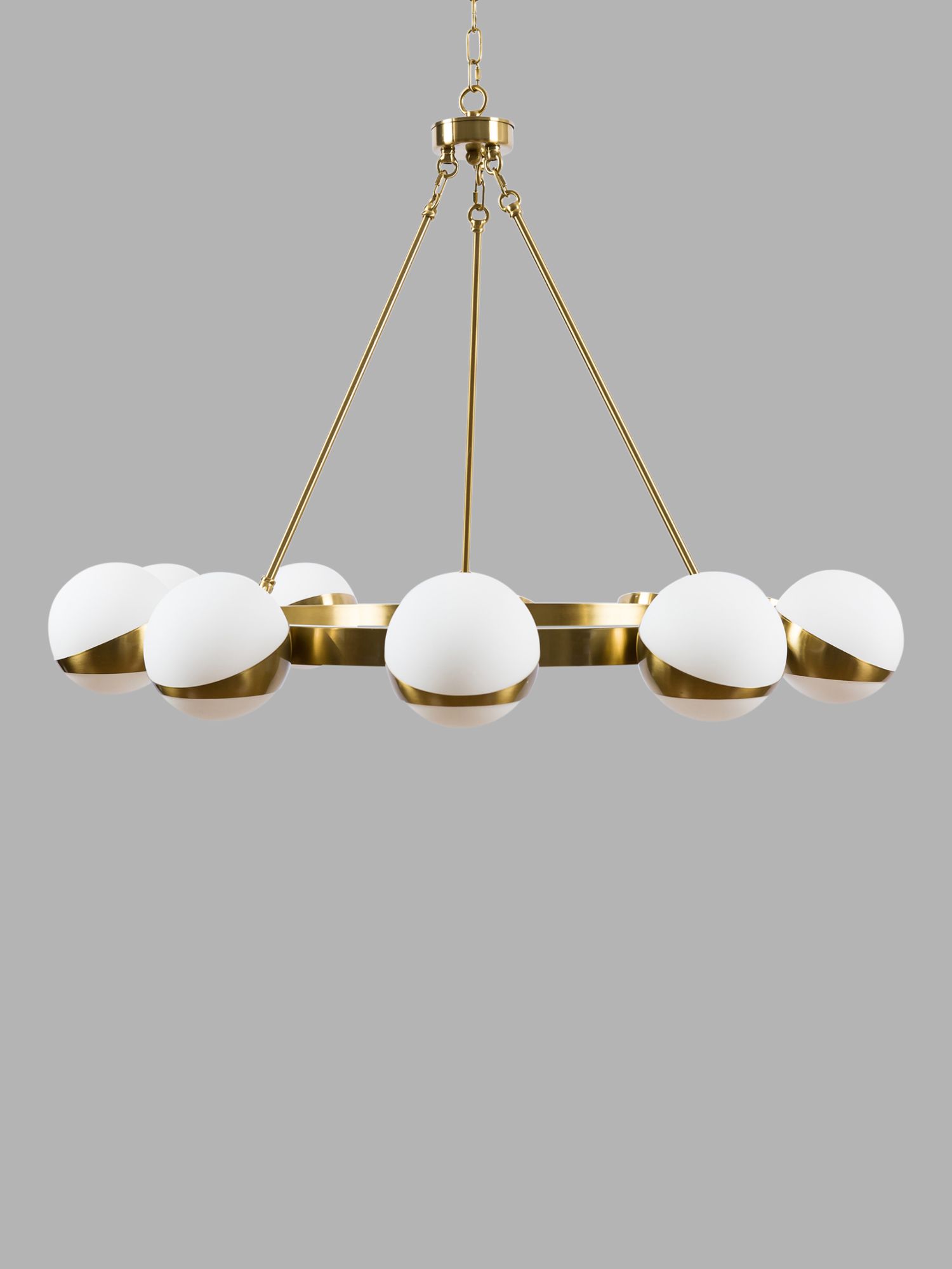 Pure White Lines Luna 10 Arm Ceiling Light, Gold/White