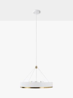 Pure White Lines Small Moscow Drum Pendant Ceiling Light, White