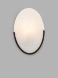 Pure White Lines Mosman Alabaster Disk Wall Light, Grey
