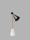 Pure White Lines Cologne Marble Table Lamp, Black