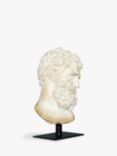 Pure White Lines Hercules Bust Sculpture, White