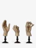 Pure White Lines Hand Study Sculpture, Set of 3, Natural/Black