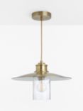John Lewis Torrin Metal & Glass Pendant Ceiling Light, Antique Brass