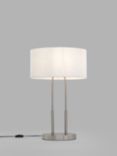 John Lewis Duet Table Lamp, Brushed Steel