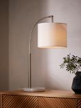 John Lewis Angus Arched Table Lamp, Steel/White