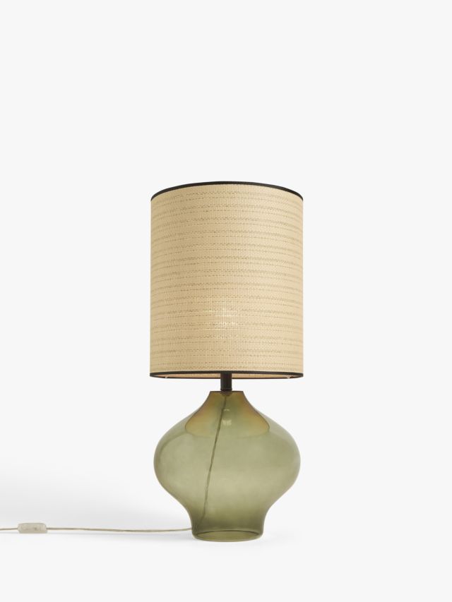 Green glass on sale table lamp