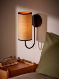 John Lewis Serenity Natural Woven Wall Light, Black/Natural