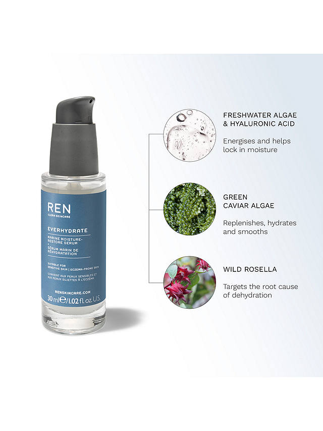REN Clean Skincare EverHydrate Marine Moisture-Restore Serum, 30ml 4