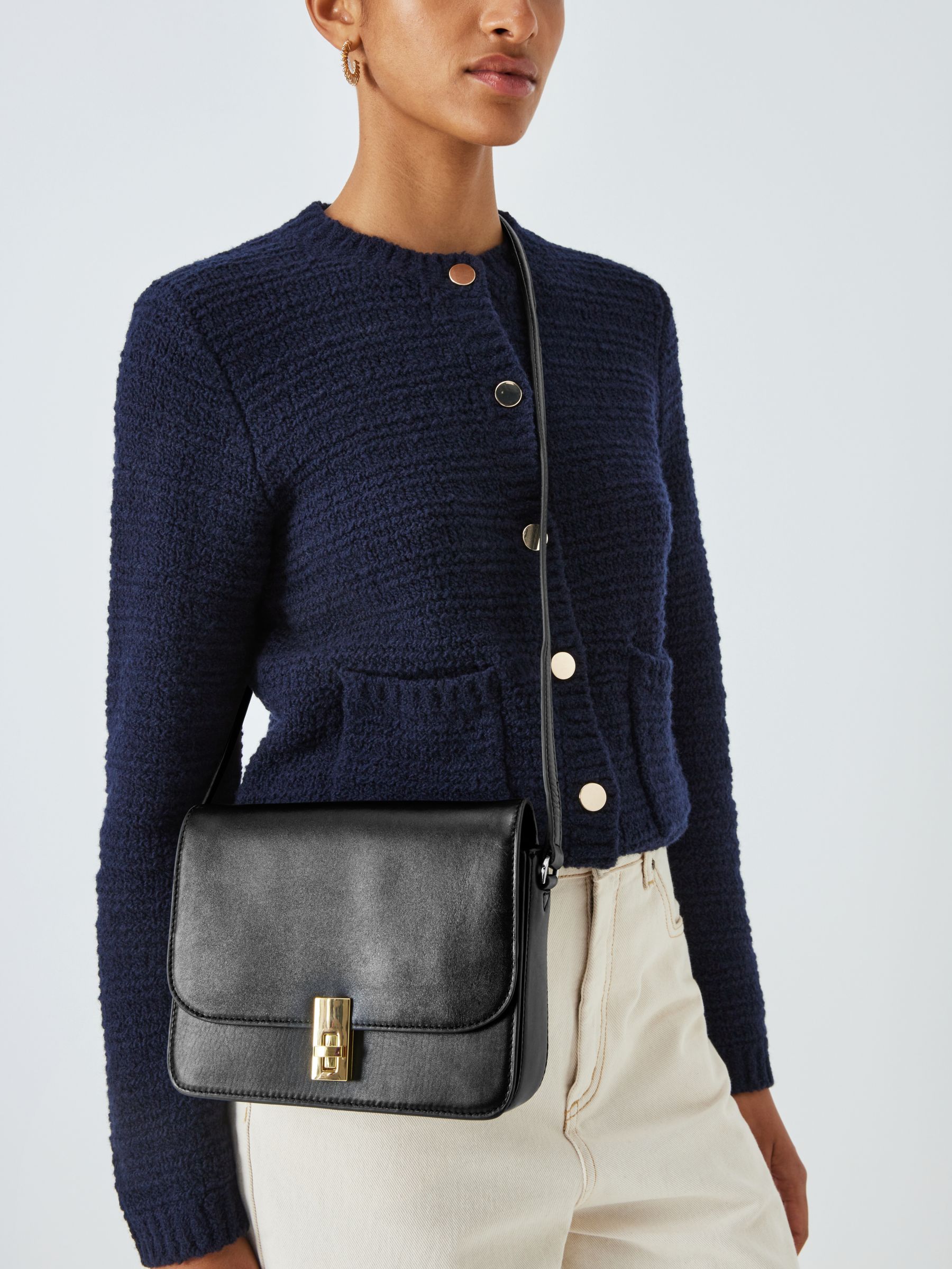 Buy John Lewis Smooth Leather Flapover Cross Body Bag Online at johnlewis.com