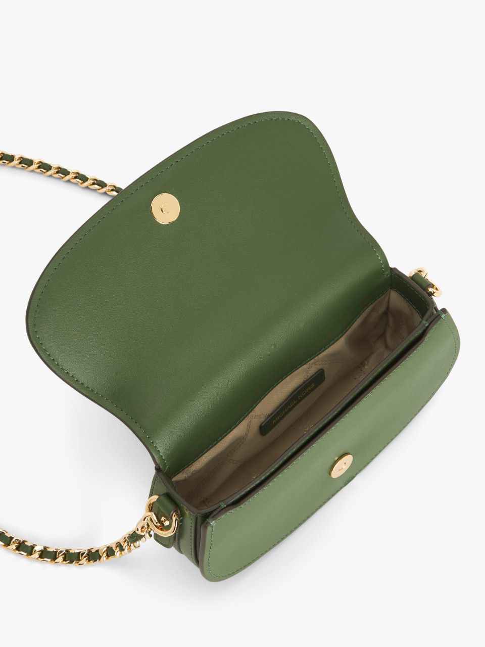 Michael Kors Mila Leather Shoulder Bag, Amazon Green at John Lewis ...