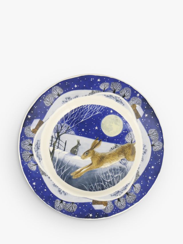 Emma Bridgewater Midnight Hare Side Plate, 22cm, Blue/Multi