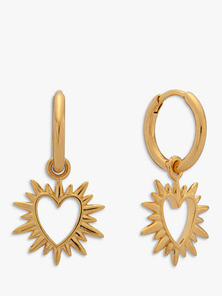 Rachel Jackson London Heart Huggie Hoop Earrings, Gold