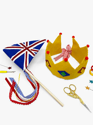 The Make Arcade King Charles III Coronation Felt Crown and Flag Craft Kit