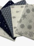 Oddies Textiles Glitter Star Fat Quarter Fabrics, Pack of 5, Multi