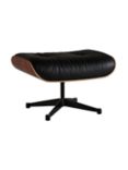 Vitra Eames Premium Leather Lounge Chair and Ottoman, Black/Palisander