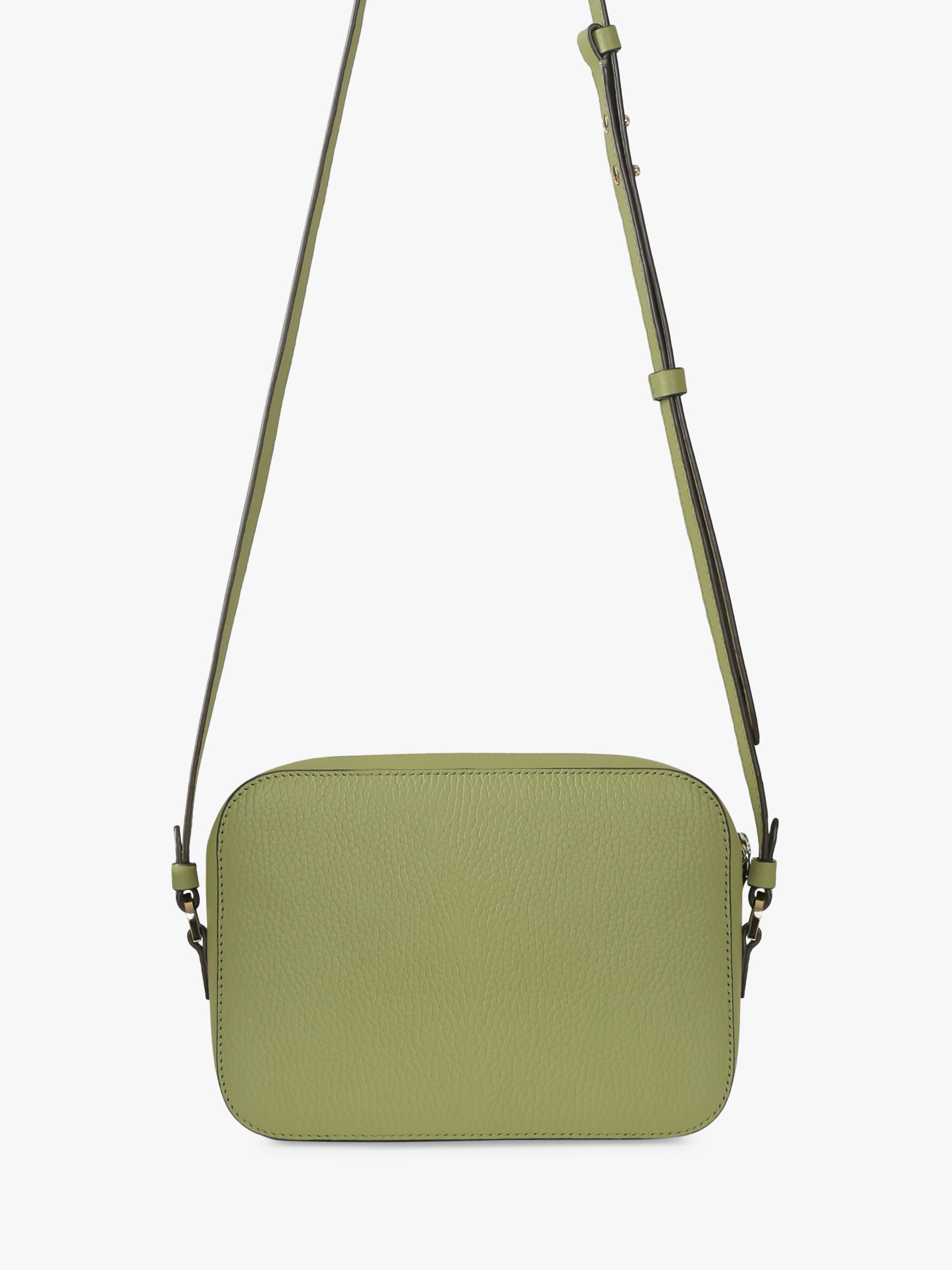 Strathberry Mosaic Leather Camera Bag, Olive at John Lewis & Partners