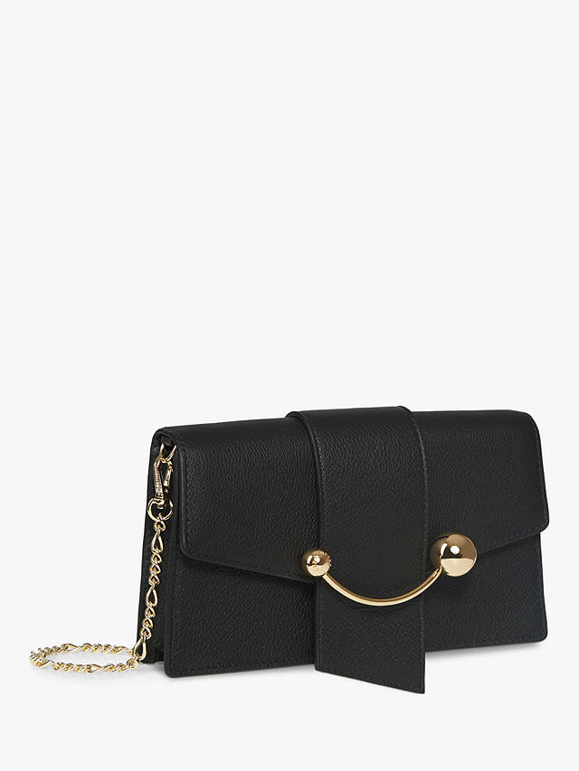 Strathberry Crescent Leather Shoulder Bag, Black