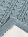 John Lewis Cable Knit Sherpa Fleece Baby Blanket