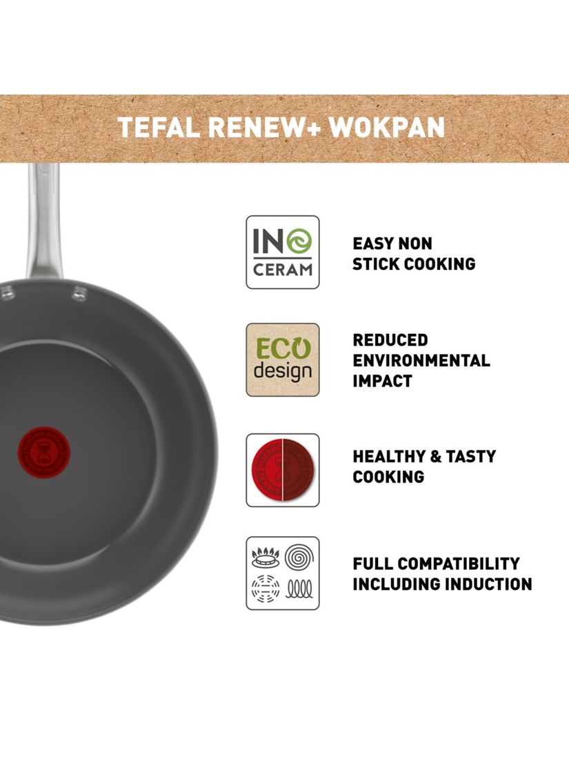 Tefal Renew Black All-purpose Stir Fry Wok Pan – 28cm 
