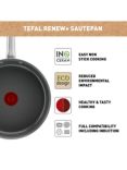 Tefal Renew+ Aluminium Ceramic Non-Stick Saute Pan, 24cm