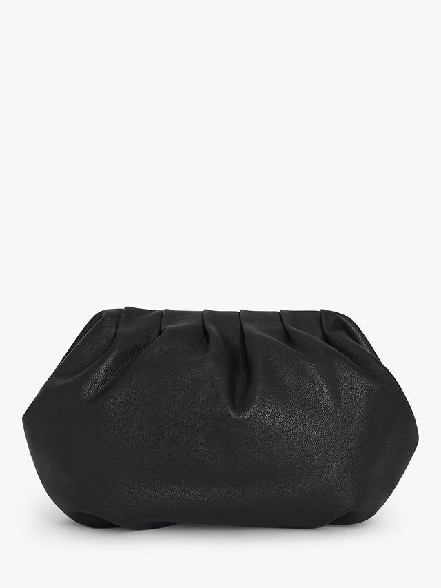 John Lewis Cloud Leather Clutch Bag, Black