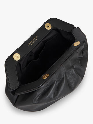 John Lewis Cloud Leather Clutch Bag, Black