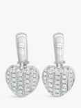 Milton & Humble Jewellery Second Hand 18ct White Gold Diamond Heart Drop Earrings