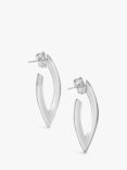 Milton & Humble Jewellery Second Hand Berao 18ct White Gold Diamond Elongated Demi Hoop Earrings