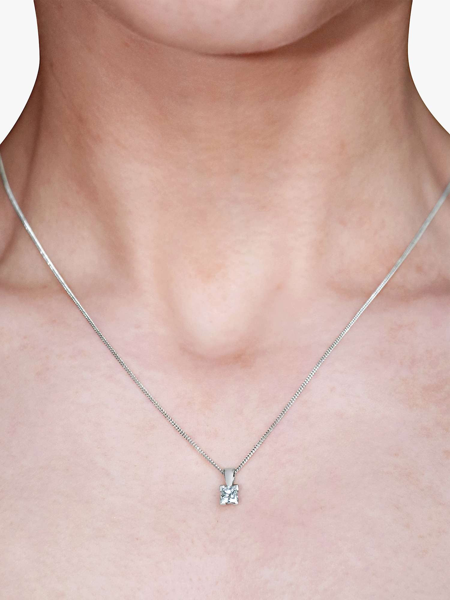 Buy Milton & Humble Jewellery Second Hand White Gold Solitaire Diamond Pendant Necklace Online at johnlewis.com