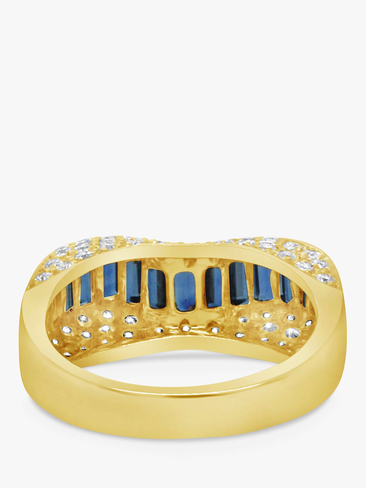 Buy Milton & Humble Jewellery Second Hand 18ct Yellow Gold Undulating Sapphire & Diamond Cocktail Ring Online at johnlewis.com