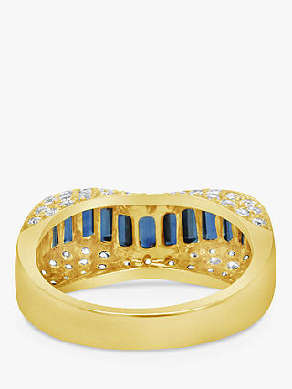 Milton & Humble Jewellery Second Hand 18ct Yellow Gold Undulating Sapphire & Diamond Cocktail Ring