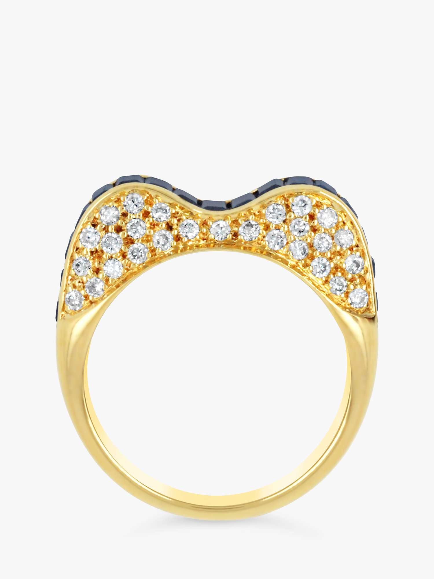 Buy Milton & Humble Jewellery Second Hand 18ct Yellow Gold Undulating Sapphire & Diamond Cocktail Ring Online at johnlewis.com