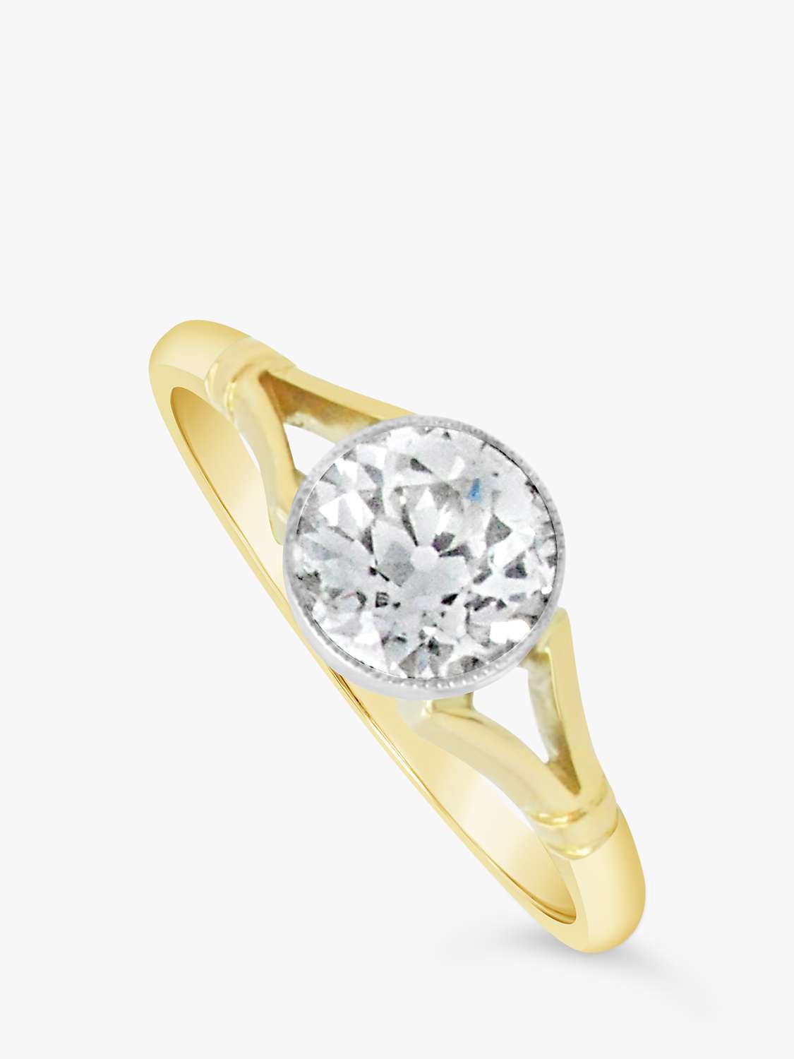 Buy Milton & Humble Jewellery Second Hand 18ct White & Yellow Gold Old Cut Diamond Ring, Dated 1910/11 Online at johnlewis.com