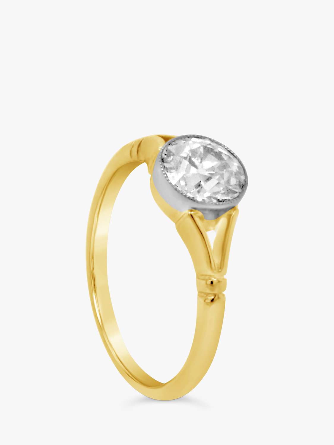 Buy Milton & Humble Jewellery Second Hand 18ct White & Yellow Gold Old Cut Diamond Ring, Dated 1910/11 Online at johnlewis.com