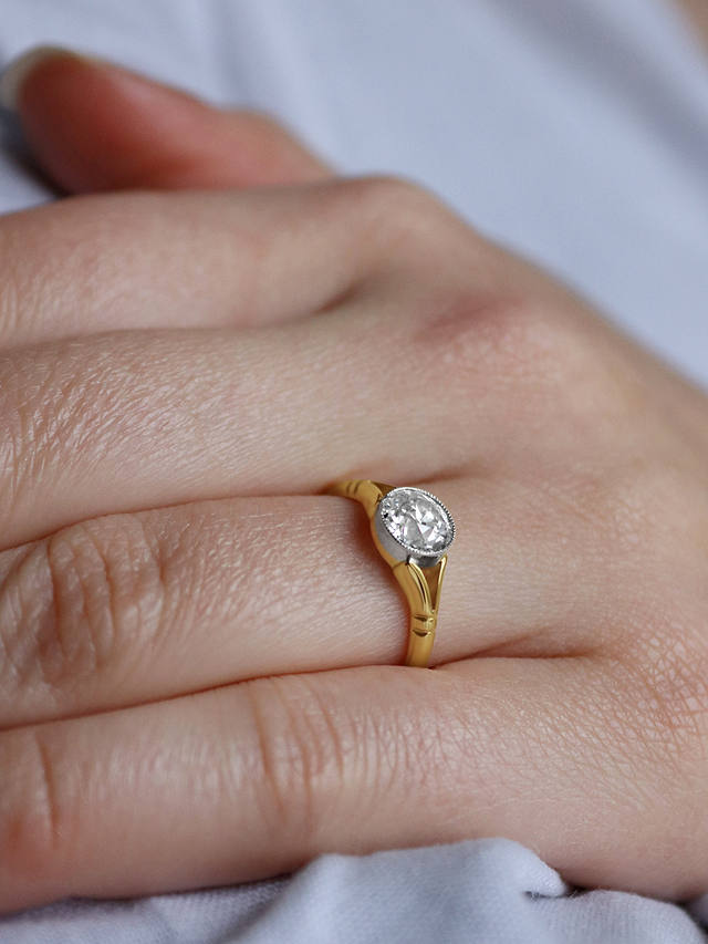 Milton & Humble Jewellery Second Hand 18ct White & Yellow Gold Old Cut Diamond Ring, Dated 1910/11