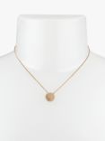 AllSaints Coin Pendant Chain Necklace, Warm Brass
