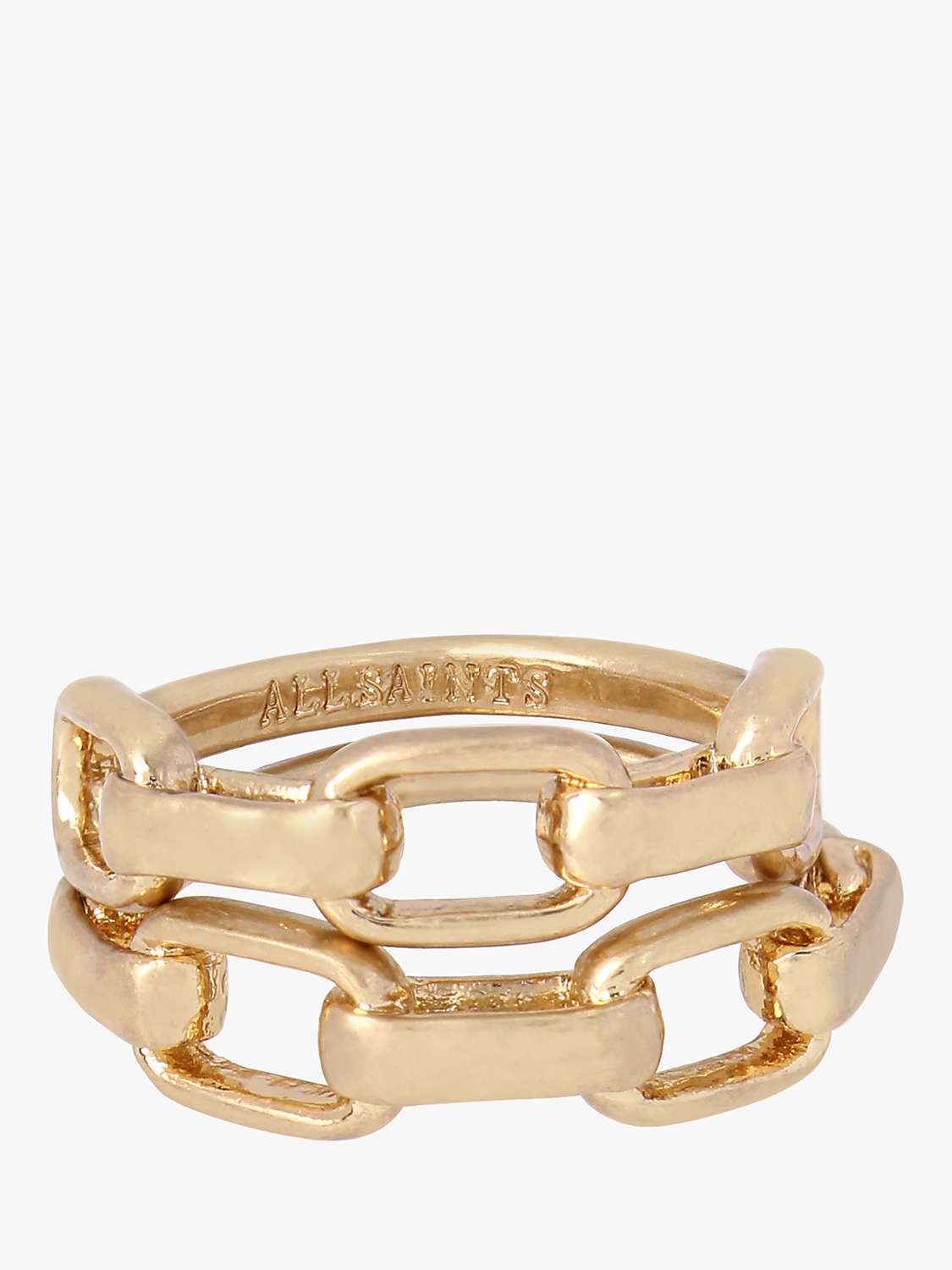Buy AllSaints Link Stacking Rings, Warm Brass, Pack of 2 Online at johnlewis.com