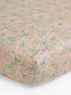 Morris & Co. Brer Rabbit Fitted Sheet, Pink, Cotbed (140 x 70cm)
