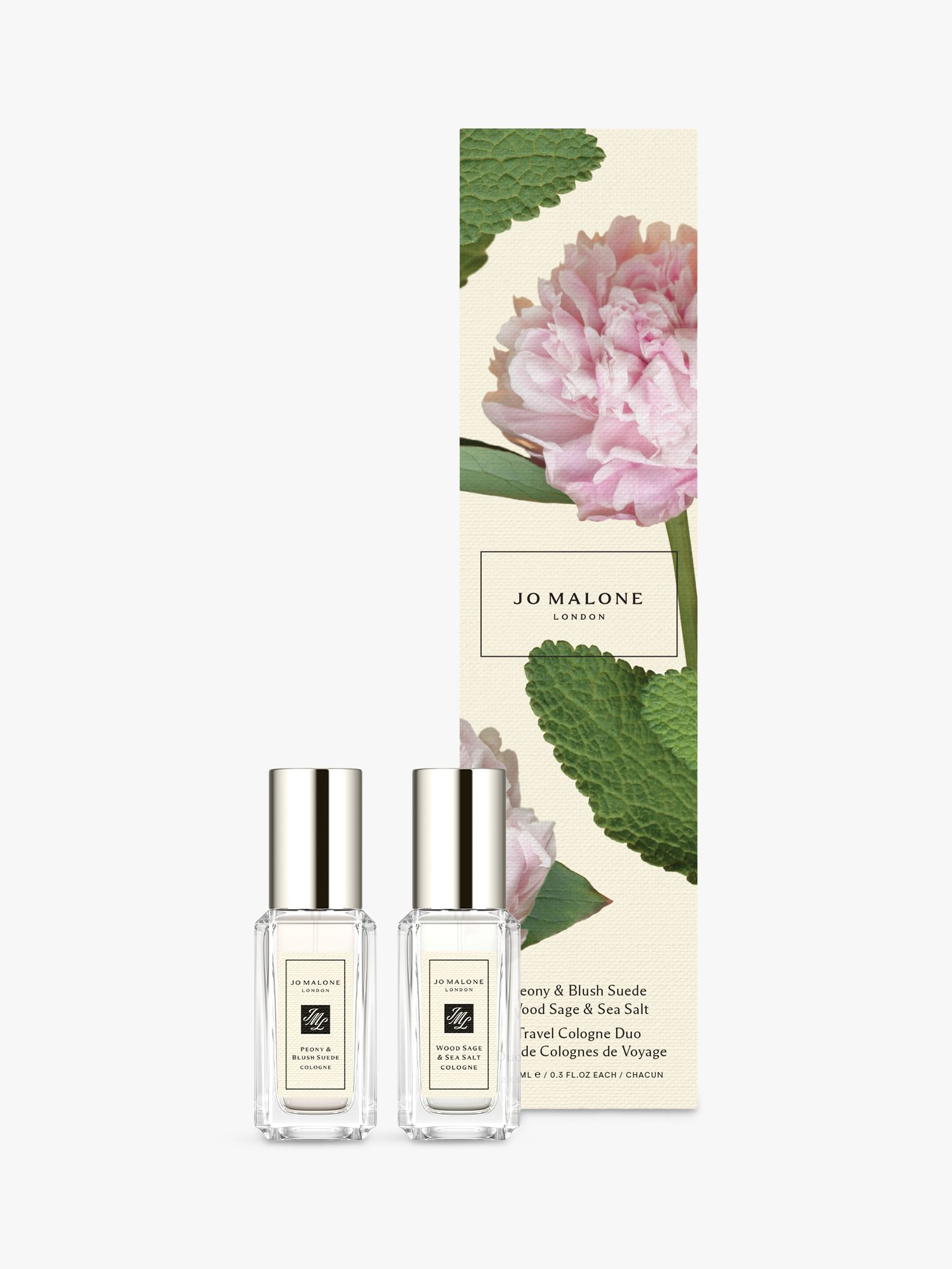 Jo Malone London Peony & Blush Suede and Wood Sage & Sea Salt Cologne Duo Fragrance Gift Set 2