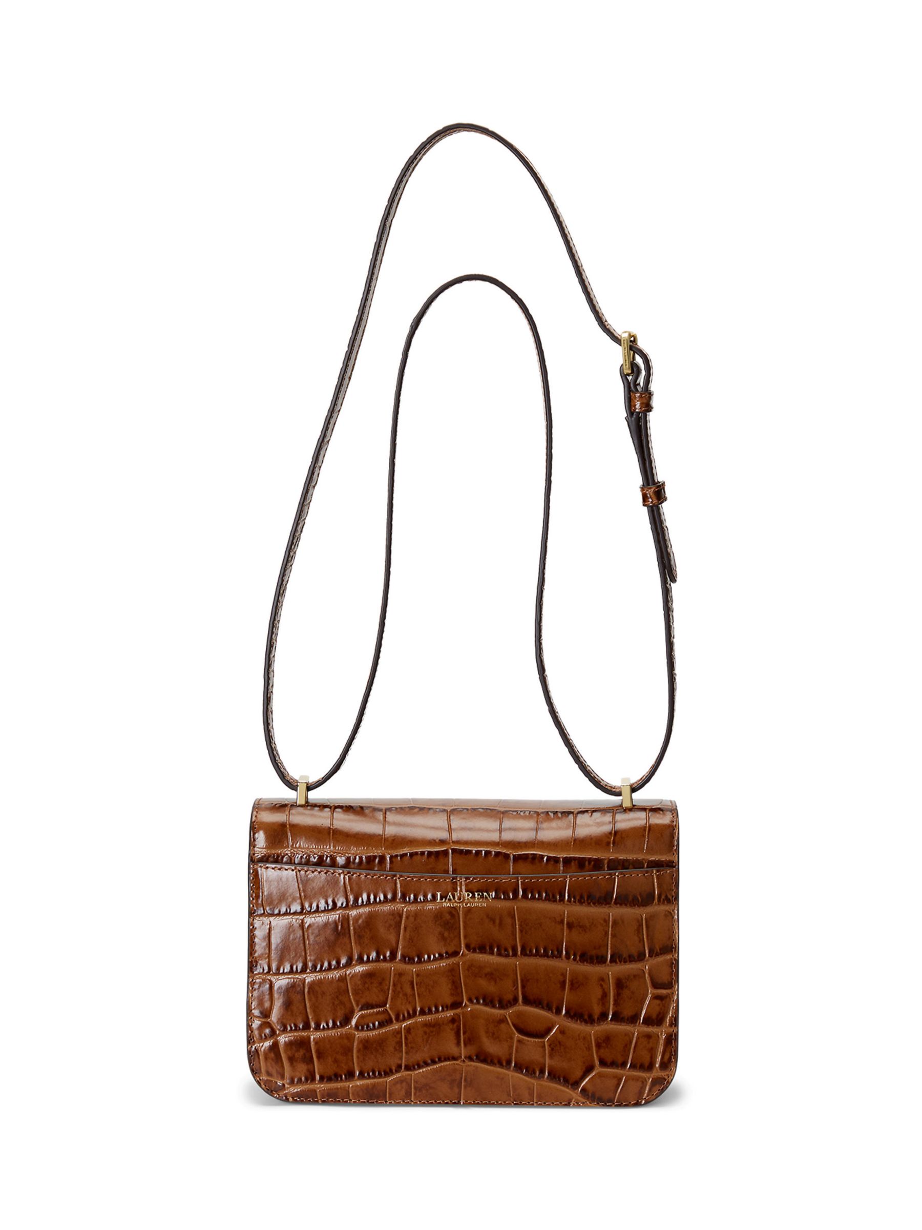 Lauren Ralph Lauren Sophee 22 Embossed Leather Shoulder Bag, Vintage Brown