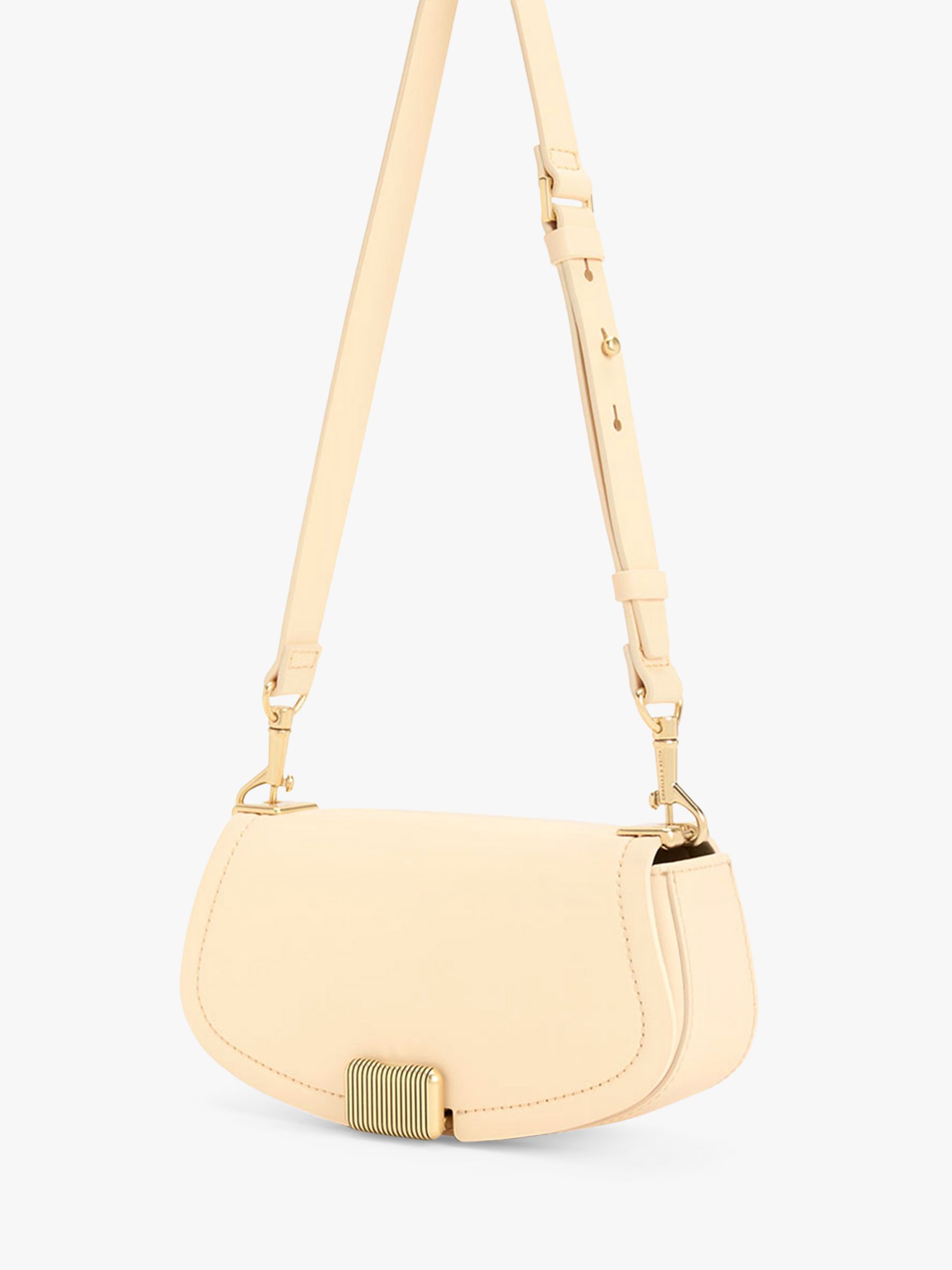 White Sonnet Two-Tone Chain Handle Shoulder Bag - CHARLES & KEITH US