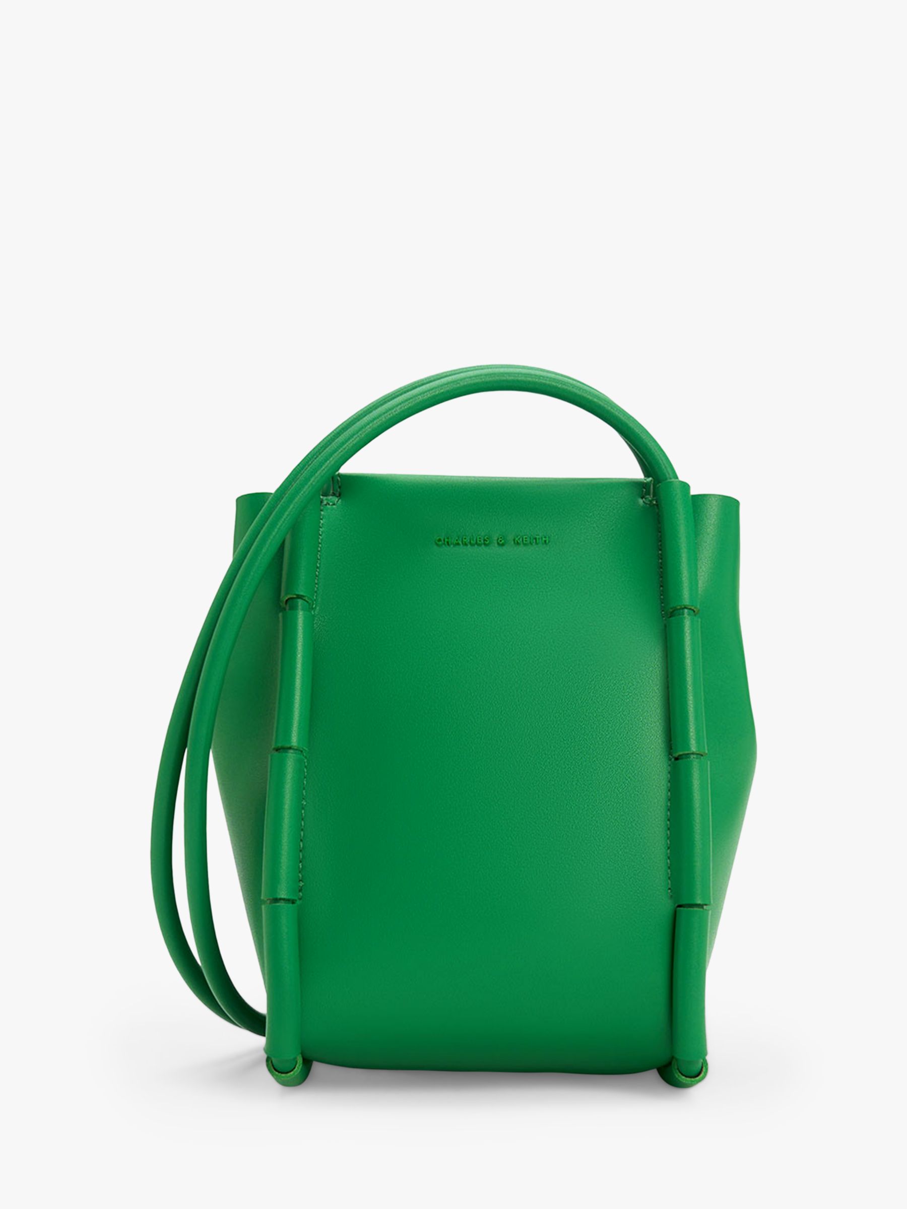 CHARLES & KEITH Machina Faux Leather Shoulder Bag, Green