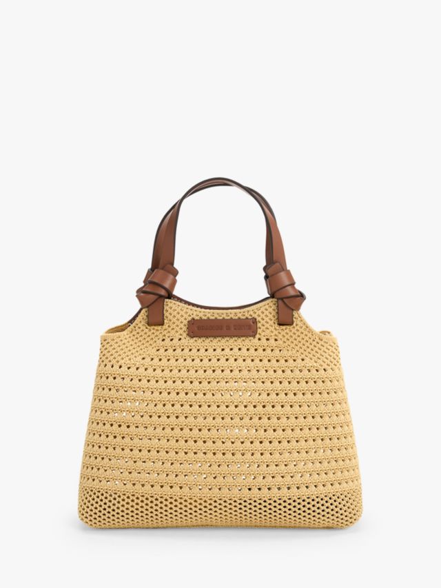 CHARLES & KEITH Ida Knitted Grab Bag, Beige