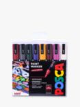 POSCA Medium Nib Paint Markers, Deep Colours, Pack of 8