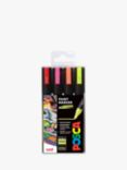 POSCA Medium Nib Paint Markers, Fluorescent, Pack of 4