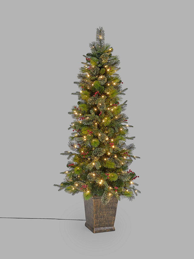 John Lewis Balmoral Berry Potted Pre-Lit Christmas Tree, 6ft