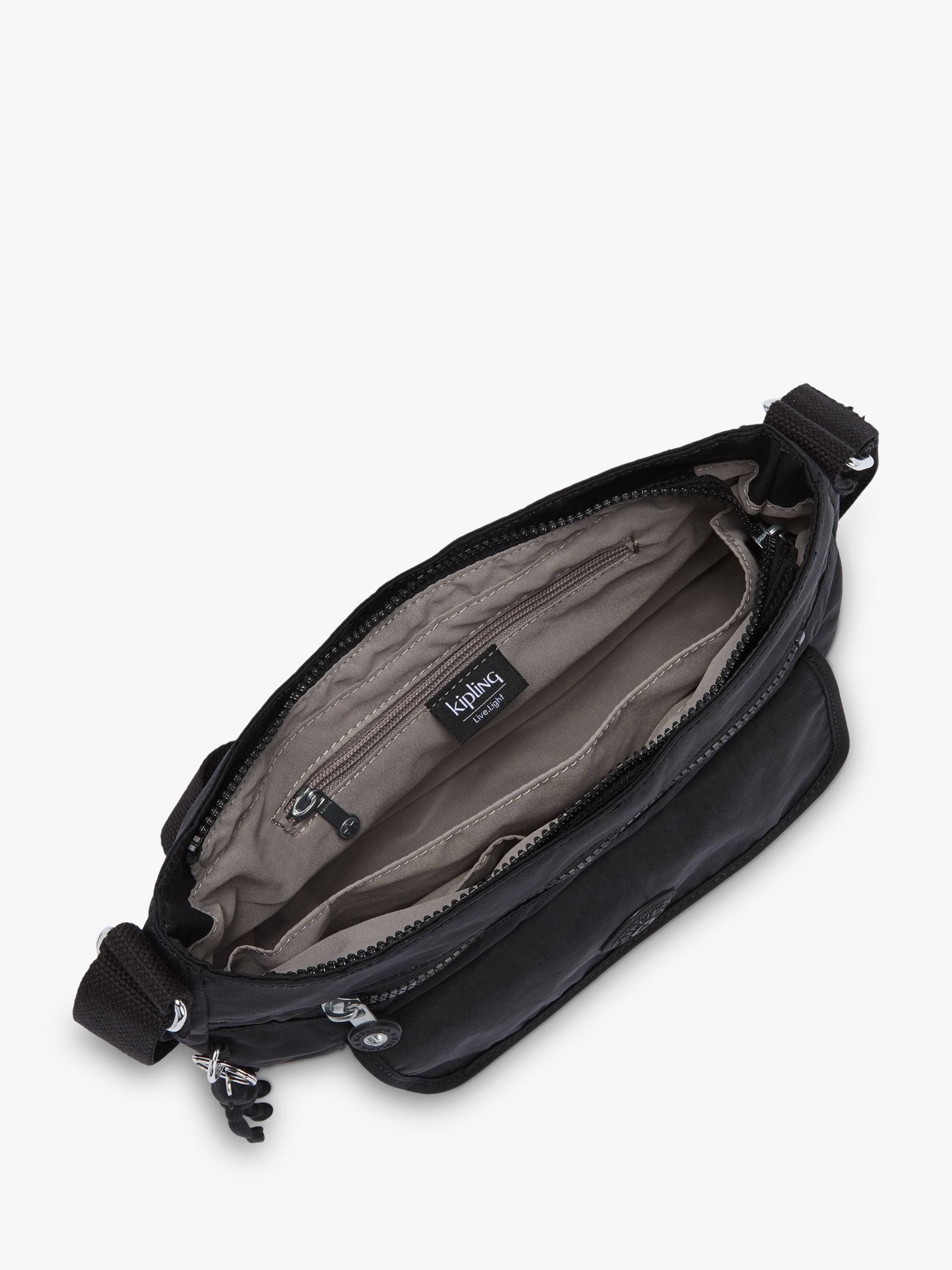Kipling Syro Medium Crossbody Bag, Black at John Lewis & Partners